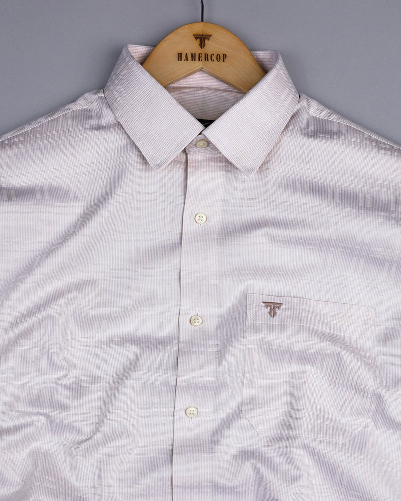 Amur Cream Dobby Check Premium Giza Cotton Shirt