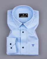 Amur SkyBlue Dobby Check Premium Giza Cotton Shirt