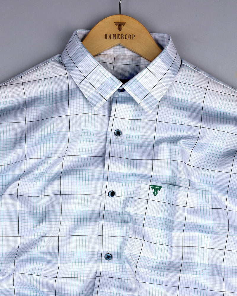 Boxtel Rama Green With Gray Check Premium Giza Shirt