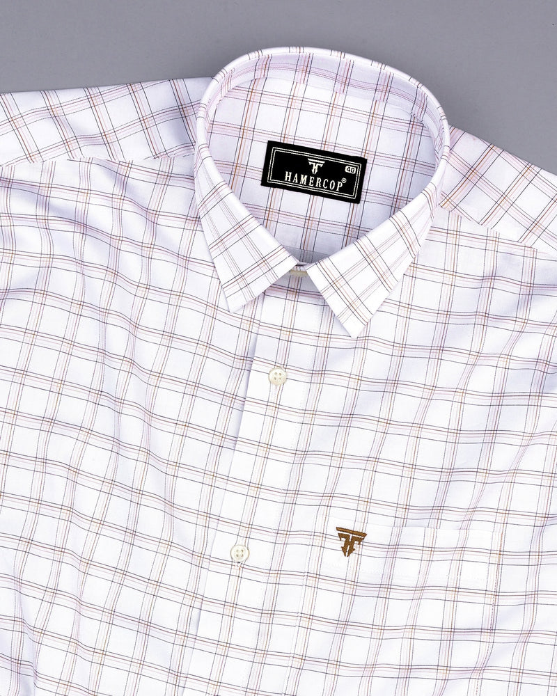 Bytom Cream With White Twill Check Premium Giza Shirt