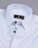 Itasca White With Blue Pin Stripe Premium Giza Shirt