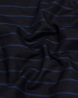 Scantic Black With Blue Twill Stripe Cotton Shirt