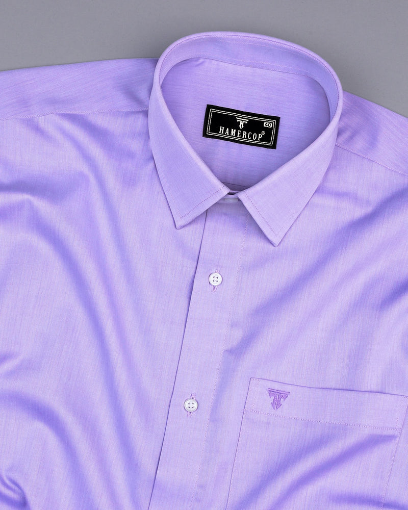 Pale Purple Self Stripe Dobby Premium Cotton Shirt