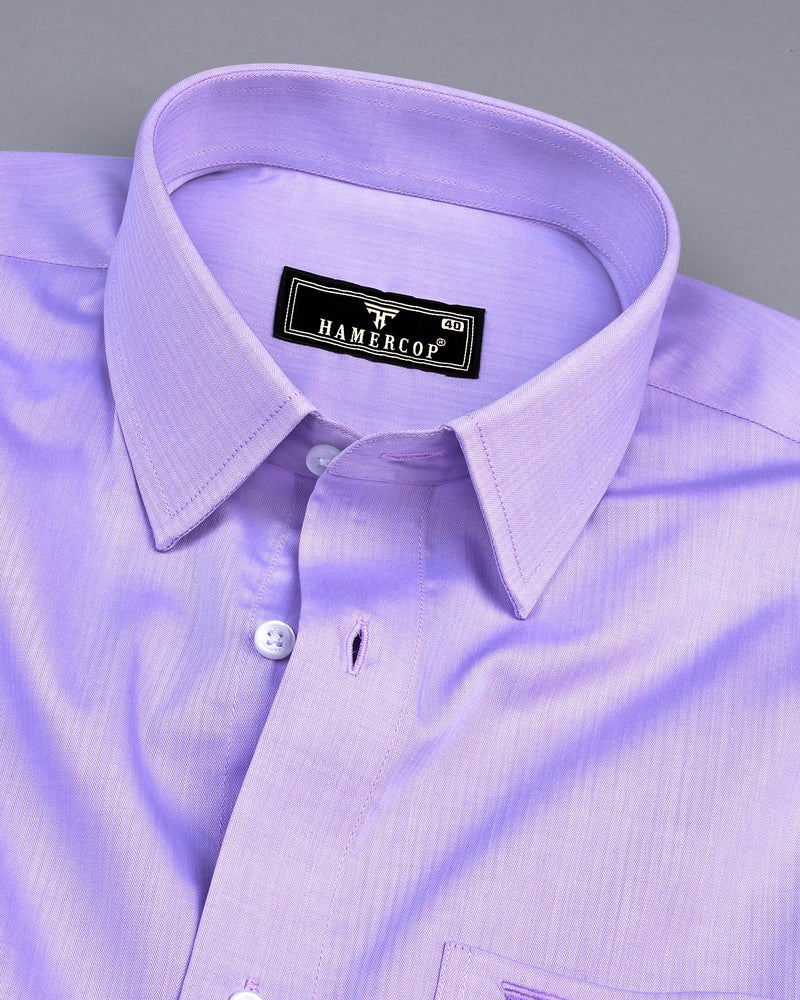 Pale Purple Self Stripe Dobby Premium Cotton Shirt