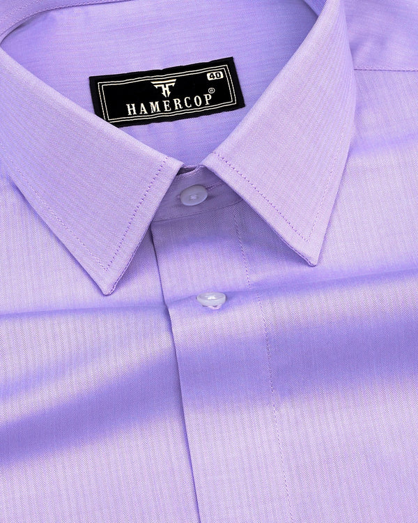 Pale Purple Self Stripe Dobby Premium Cotton Shirt