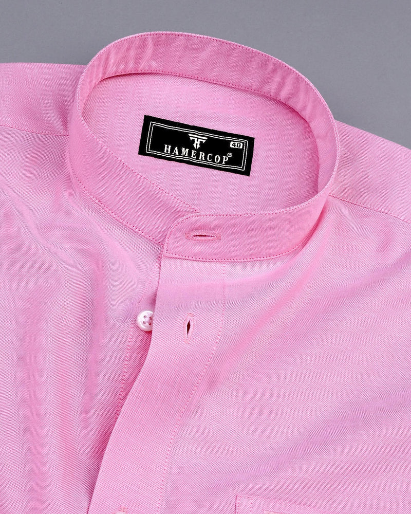 Charm Pink Solid Oxford Cotton Shirt