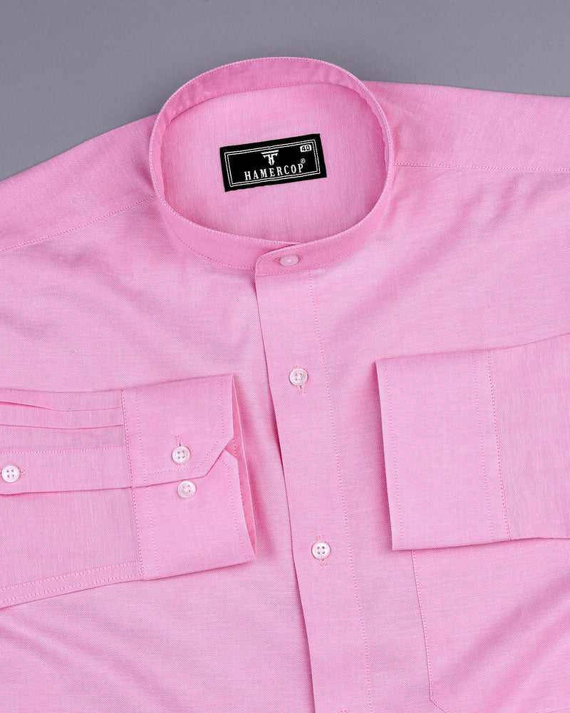 Charm Pink Solid Oxford Cotton Shirt