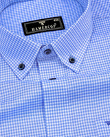 Boro SkyBlue With White Yarn Dyed Check Formal Cotton Shirt