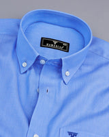 Portrait Blue Dobby Cotton Formal Shirt