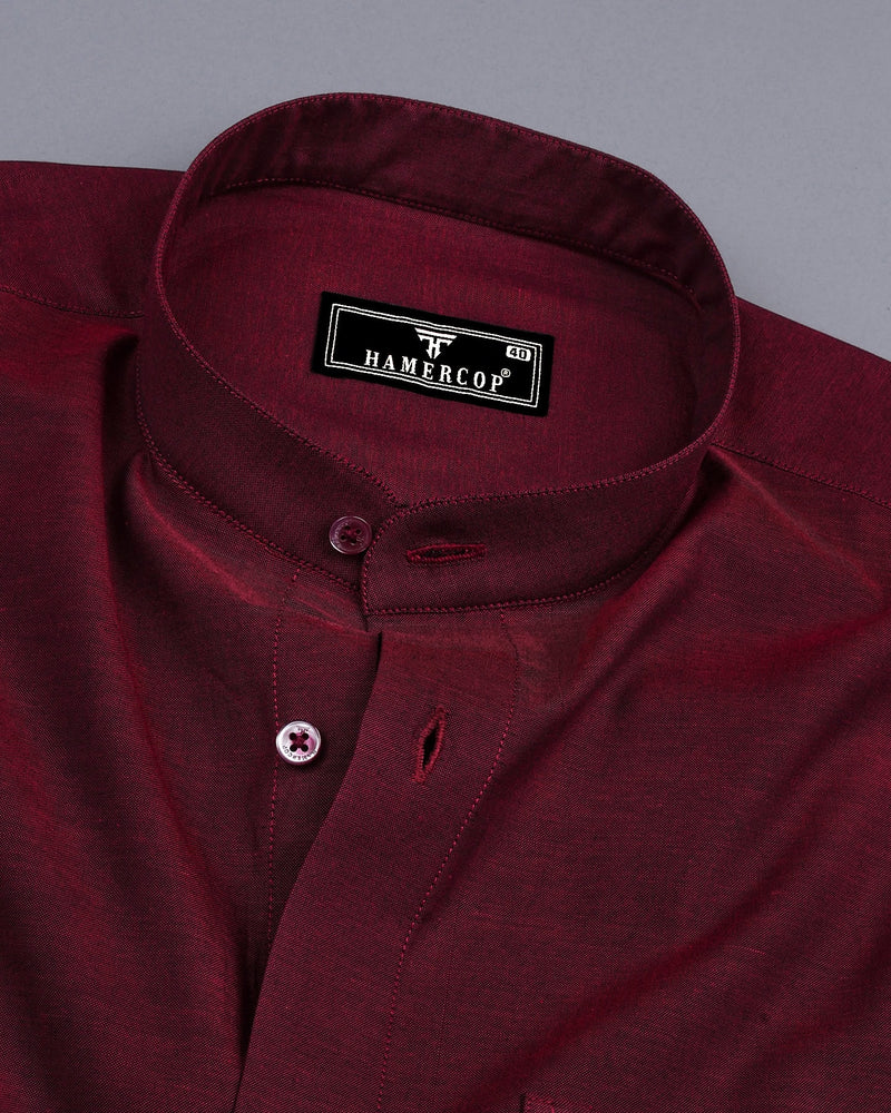 Falu Red Two Tone Chembray Cotton Shirt