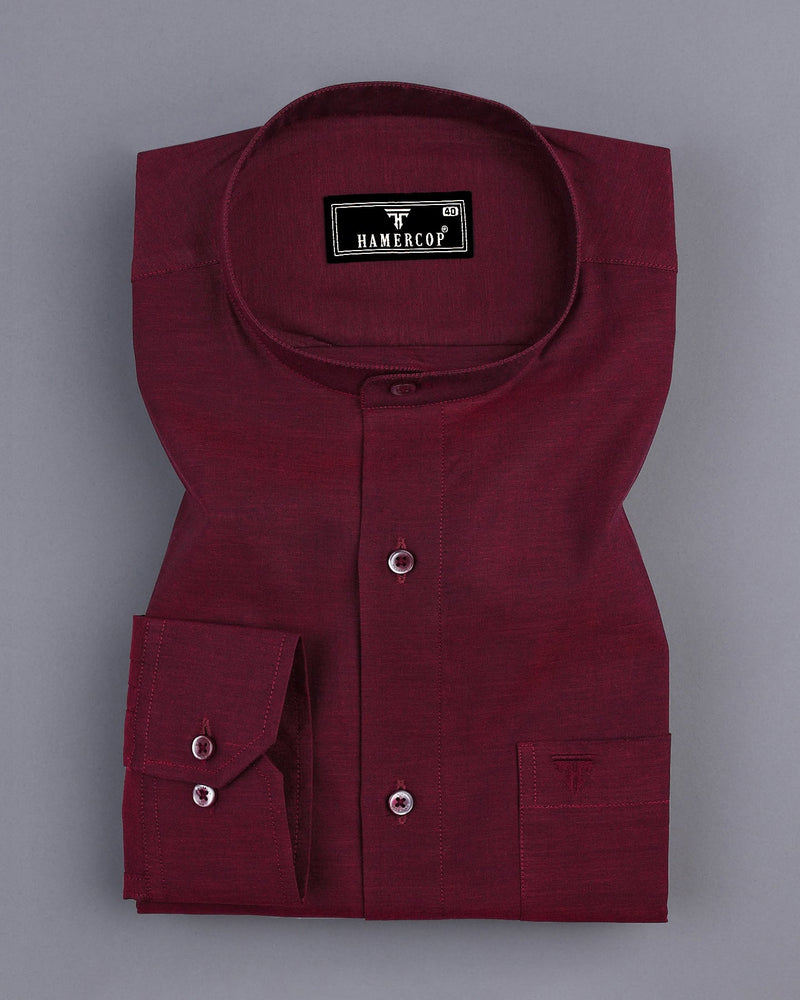 Falu Red Two Tone Chembray Cotton Shirt