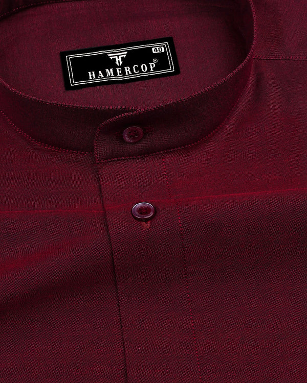 Falu Red Two Tone Chembray Cotton Shirt