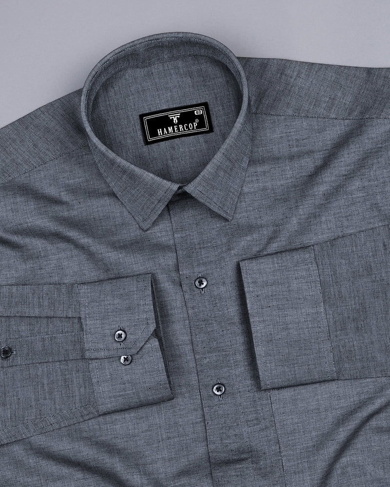 Dark Gray FilaFil Premium Cotton Solid Shirt