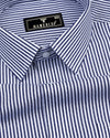 NavyBlue With White Stripe Dobby Cotton Formal Shirt
