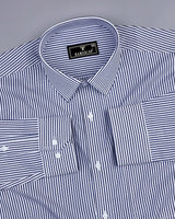 NavyBlue With White Stripe Dobby Cotton Formal Shirt