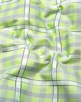 Lawn Green With Gray Check Dobby Cotton Shirt