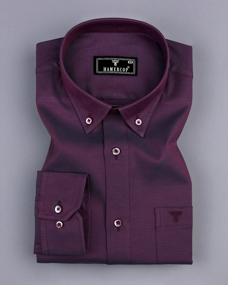 Purple Two Shaded Dobby Texture Cotton Shirt