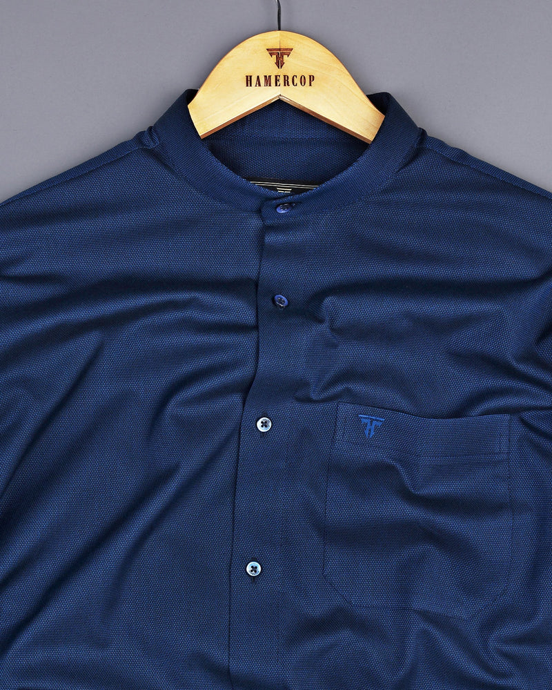 Brewer Blue Two Tone Dobby Cotton Shirt