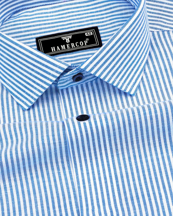 Belladon Blue Bengal Stripe Oxford Cotton Formal Shirt