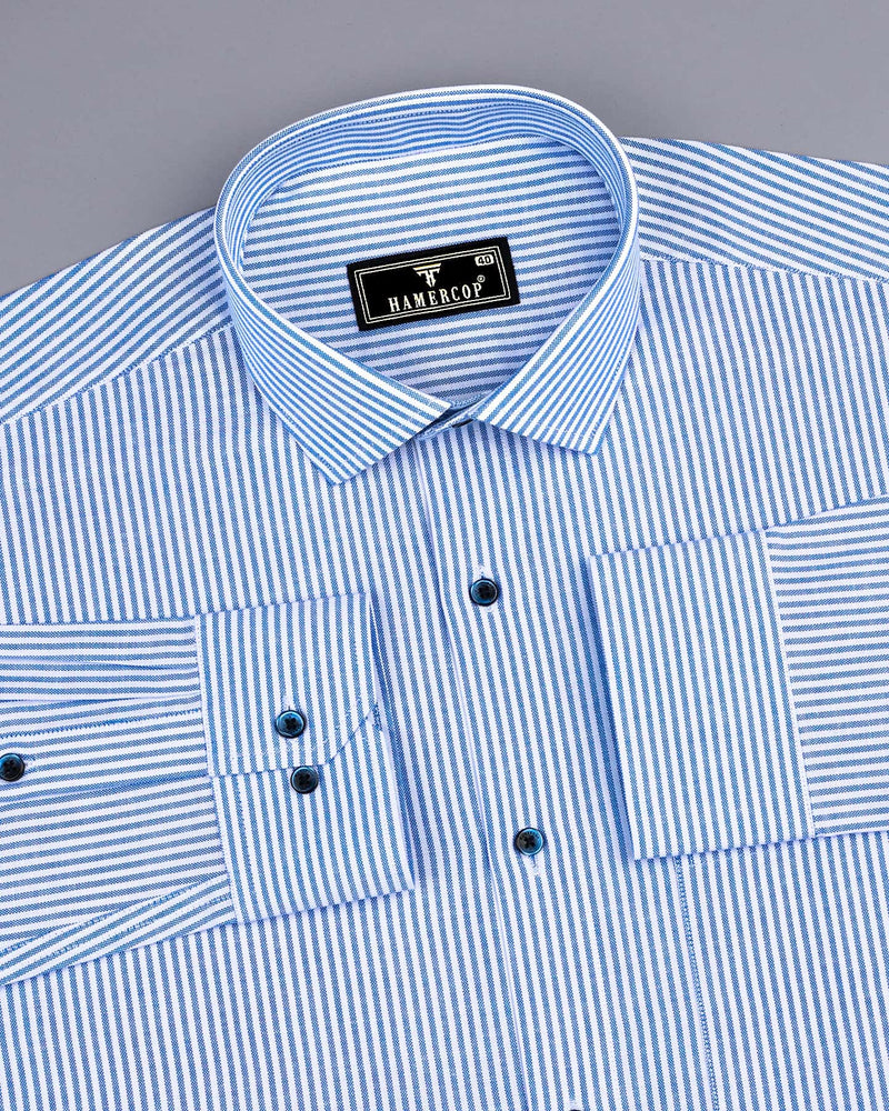 Belladon Blue Bengal Stripe Oxford Cotton Formal Shirt