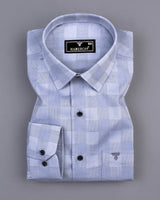 Shell Gray Dobby Check Premium Giza Shirt