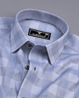 Shell Gray Dobby Check Premium Giza Shirt