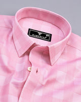 Shell Pink Dobby Check Premium Giza Shirt