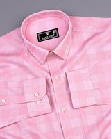 Shell Pink Dobby Check Premium Giza Shirt