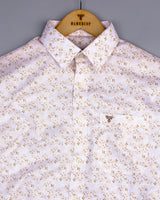 Plumeria Cream With White Printed Amsler Cotton Shirt