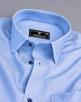 Emerson Blue With White Jacquard Premium Giza Shirt