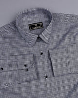 Pinacle Black Houndstooth Check Premium Giza Shirt