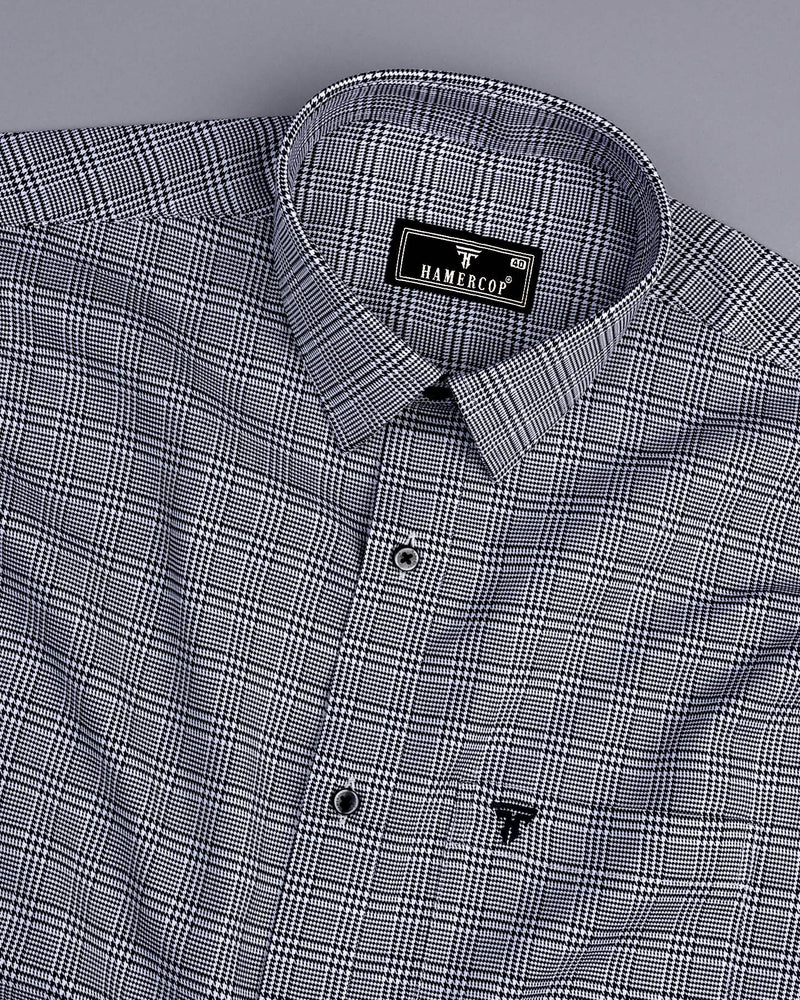 Pinacle Black Houndstooth Check Premium Giza Shirt