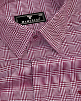 Pinacle Maroon Houndstooth Check Premium Giza Shirt