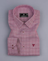 Pinacle Maroon Houndstooth Check Premium Giza Shirt