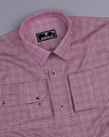 Pinacle Maroon Houndstooth Check Premium Giza Shirt