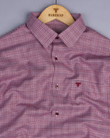 Pinacle Maroon Houndstooth Check Premium Giza Shirt