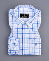 Tunis White With Blue Check Premium Giza Shirt