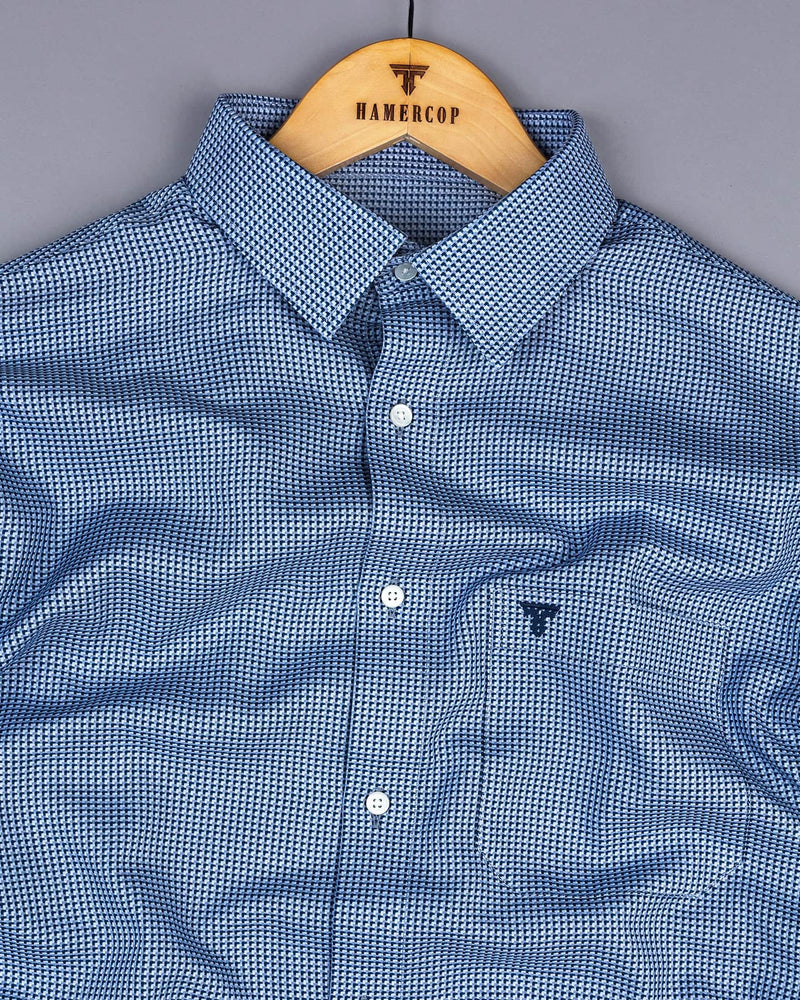 Torben Blue Dobby Textured Premium Giza Shirt