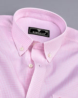 Athos Pink With White Dobby Check Premium Giza Shirt