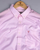 Athos Pink With White Dobby Check Premium Giza Shirt