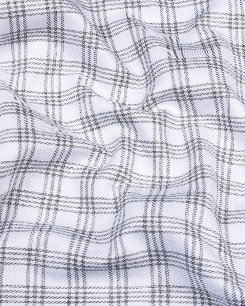 White With Gray Twill Check Premium Giza Shirt