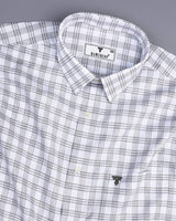 White With Gray Twill Check Premium Giza Shirt