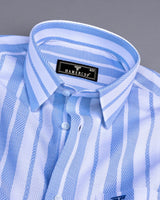 Sublime Blue With White Stripe Premium Giza Shirt