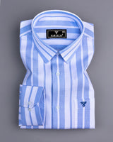 Sublime Blue With White Stripe Premium Giza Shirt