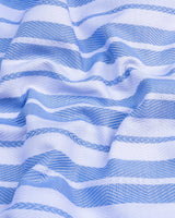 Sublime Blue With White Stripe Premium Giza Shirt