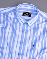 Sublime Blue With White Stripe Premium Giza Shirt