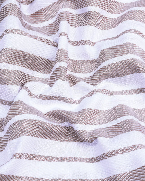 Sublime Cream With White Stripe Premium Giza Shirt