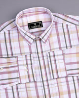 Keston Onion Pink Multicolored Dobby Check Premium Giza Shirt