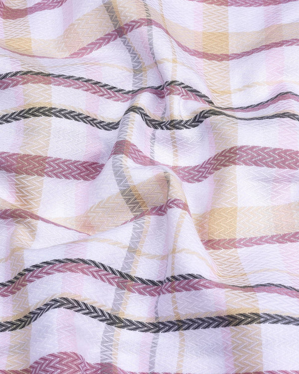 Keston Onion Pink Multicolored Dobby Check Premium Giza Shirt