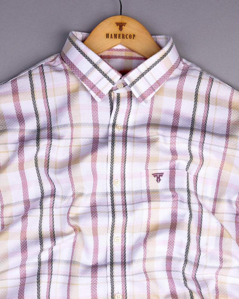 Keston Onion Pink Multicolored Dobby Check Premium Giza Shirt